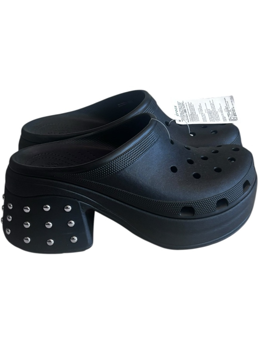 Crocs Siren Studded Clogs Black Platform Heels Goth Chunky Y2K Alt Size 11 NWT - Picture 3 of 8